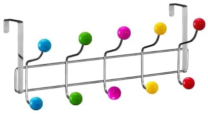 MIFAH Havey Duty Multi Colours Over Door Hooks Hat Coat Hooks Rack Hanger Hangers Clothes Towel Organiser Home Bath (10 Hooks)