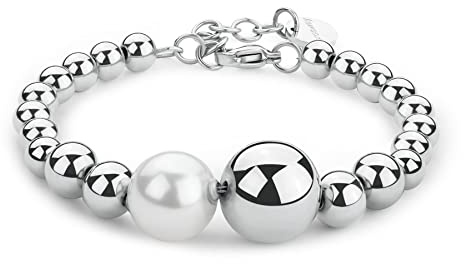 Brosway Bracciale Donna in Acciaio | Bracciale con Perle | Collezione Perfect - BPC11