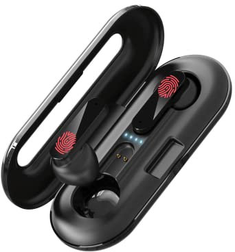 Lynarc écouteurs Bluetooth sans Fil Stéréo Oreillette Bluetooth et écran LCD IPX7 Contr?Le Tactile,USB-C Charge Rapide pour Le Sport/Voyage (Noir)