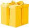 RUSPEPA Mittelgroße Geburtstagsgeschenkbox mit Deckel, Band und Seidenpapier, faltbare Geschenkbox – 1 Stück, 23 x 23 x 23 cm, Gelb