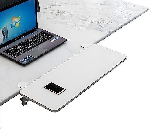 Desk Extender Horizontal Alignment Computer Desktop Keyboard Tray Ergonomic Desk Extension Keyboard Tray with Metlal Foldable Bracket Table Extender for Study And Office ,A,75*25cm/29.5*9.8in