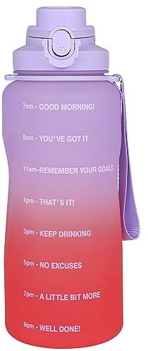 Bottiglia/borraccia di plastica viola-rossa 2,3l