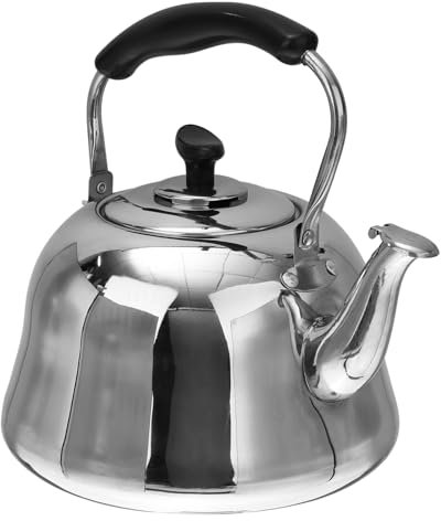 BESTonZON 1stk Wasserkocher Aus Edelstahl Heißes Kaltes Wasser Krug Heißes Wasser Kaffee Für Den Herd Pfeifkessel Mit Griff Flötenkessel Für Holzofen Pfeifen 3l Gas Filter Bakelit