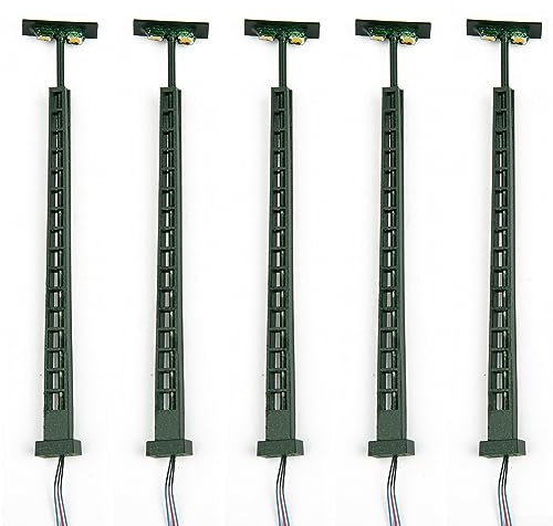 Modellbau Lampen, 5Pcs Modell Eisenbahn Lichter Gitter Mast Licht, N Gauge Licht Layout Bonsai Dekor Modell Züge & Zubehör