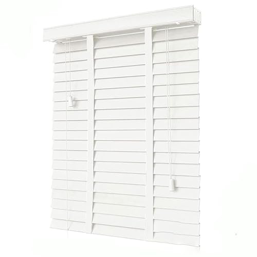 Pealihuy Jalousien aus weißem Holz, Jalousien aus Naturholz, Verdunkelungsvorhänge for das Heimbüro, Sichtschutzfensterläden (Size : 90x130cm/35.5x51in)