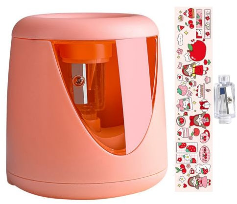 ulafbwur Automatic Pen Sharpener Automatic Electric Pencil Sharpener Gift Detachable Lightweight Pink