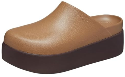 Crocs Women's Dylan Platform Clog, Mule Platform Shoes for Women, Sepia, 7