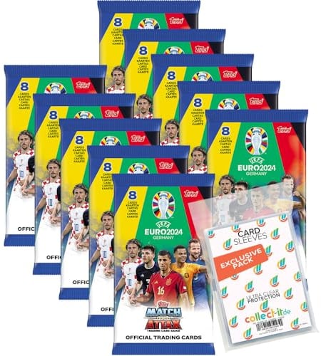 Bundle mit Match Attax UEFA Euro 2024 Germany - 10 Booster + Exklusive Collect-it Hüllen