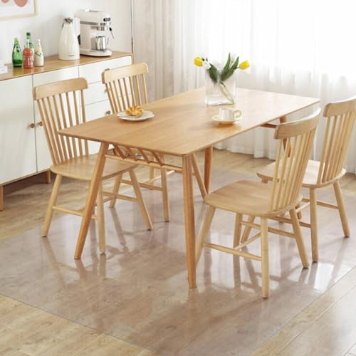 OstepDecor Office Chair Mat for Hardwood Floor - 110 x 150 cm Plastic Floor Protector, Clear Desk Chair Mats for Rolling Chairs, Anti-Slip Kitchen Mat Wood/Tile Floor Protectors for Work, Home, Gaming