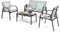 KOMFOTTEU Ensemble de Salon de Jardin 4 Pièces pour 4 Personnes, Mobilier d’Extérieur avec 2 Chaises, 1 Canapé et 1 Table Basse, Meubles de Terrasse pour Cour, Patio, Balcon (Gris)