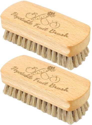 SEPGLITTER Wooden Vegetable Brush, 2-Piece Multicolor Set for Fruits, Vegetables, Tableware, Kitchen Utensils