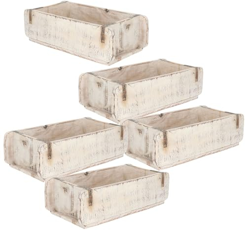 Novaliv 5x Holzkiste Vintage Weiß 30 x 15 x 10 cm Alte Ziegelform Holz EIN KAMMER Allzweckkiste aus recyceltem Altholz Jede Form EIN Unikat - Geschenkkiste