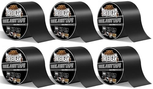 TAPEBEAR Butylband Wasserdichtes Klebeband 100mm×5m, Butyl Dichtungsband Selbstklebend Bitumenband Dachreparaturband Korrosionsschutz für Balken, Konstruktionsbalken und Holz, 6 Rollen