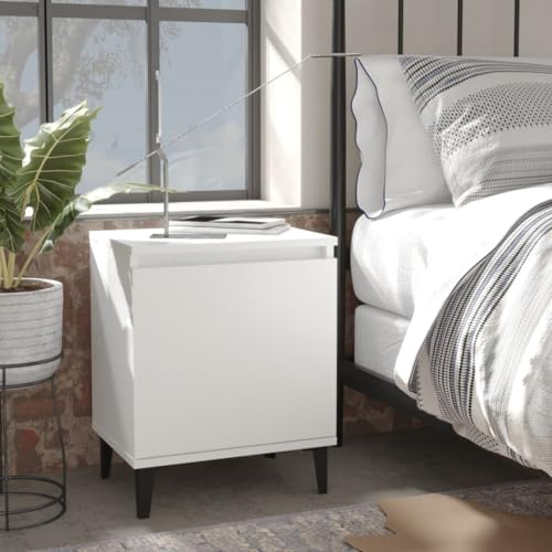 CFODOJ Möbelstück Bettschränke mit Metallbeinen weiß 40x30x50cm