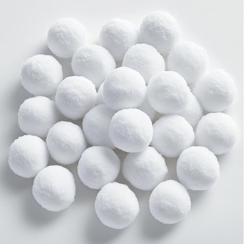 Alquera Klassische Weiße Schneekugeln (24 Stück, 6-8 cm, Polyester)