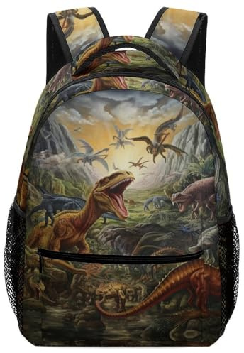 VesFy Dinosaurier Schulrucksack MäDchen Jungen Tier Ranzen BüChertaschen Buchtasche BüChertasche FüR Teenager Kinder One Size