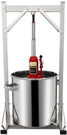 KAPIPALA 22L Edelstahl Fruchtpresse Weinpresse Obstpresse Beerenpresse Gemüsepresse Saftpresse mit Hydraulischer Hebehilfe für Pressen von Reiswein Honig Gemüse Wein