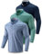 3 Pack: Dry Fit Long Sleeve Polo Shirts for Men, Athletic Collared Golf T-Shirts Performance Tops, Set 4, Medium