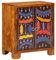 vidaXL Sideboard Mehrfarbig 50x35x60 cm Massivholz Akazie, Schrank, Aufbewahrungsschrank, Beistellschrank, Lagerschrank, Highboard, Home-Organizer