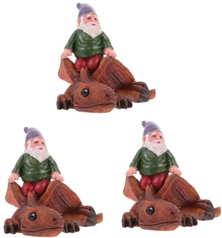 Toddmomy 3 Pcs Ornaments Gnomes outside Garden Statues Wheelbarrow Animal Outdoor Gnome Outdoor Statues Gnome Garden Decor Turtle Solar Miniature Garden Accessories Figurine Colorful Resin