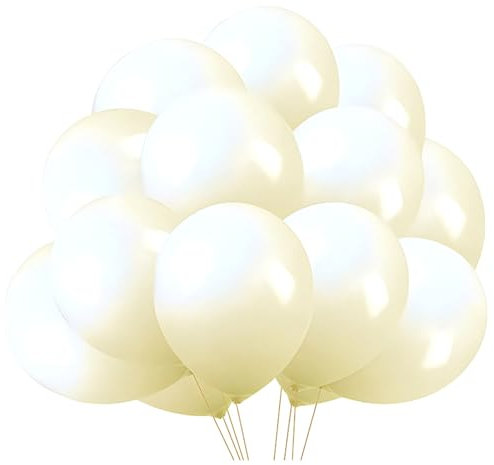 Ovanda 20 Stücke Luftballons Weiß Elfenbein, Helium Ballon, 10 Zoll Latex Weiß Elfenbein Ballons, Partyballon Deko, Weiße Luftballon Girlande für Hochzeit, Valentinstag, Verlobung,Geburtstag,Babyparty