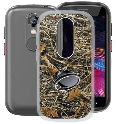 KJYFOANI Handyhülle für Unihertz Jelly 2e (3.00), Transparent Weiche Silikon Schutzhülle mit 360° Drehbar Handy-Ringhalter, FallSchutz Bumper Hülle für Unihertz Jelly 2e - XV55