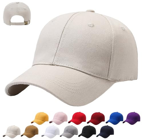 CWENDANER Unisex Baseballkappe, 100% Baumwolle, Baseballkappe Sonnenschutz Cap, Einheitsgröße, Sonnenmütze, Verstellbar Schildmütze Für Sport Reisen Drauße, Einfarbig