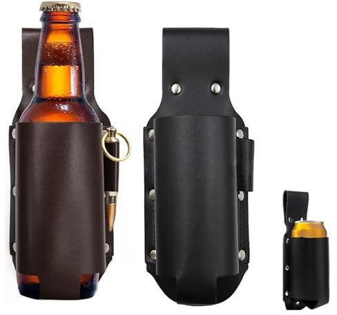 SIXHAOBU 2pcs Flaschenhalter Gürtel, Cowboy Bierholster, Biersäule, Gürtelflaschenhalter, Biergürtel, Zubehör Biertasche, Geeignet für Den Einsatz im Freien