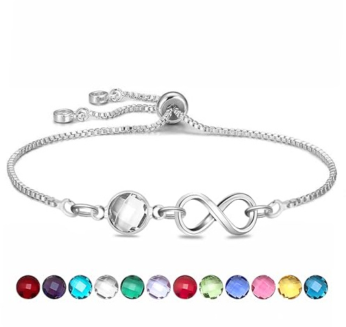 HEYEJET Unendlichkeit Liebe Armband für Frauen Mädchen Geburtstag Geschenke für Familienmitglied Freund Silber Tennisarmband für ihren Weihnachten Muttertag Valentinstag Schmuck