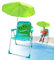Kanoauo Silla de Playa con Sombrilla - Silla Plegable para Césped Y Camping con Protección Solar,Asiento Exterior Resistente a la para Jardín, Piscina, Picnic, Viajes y Uso en Patio