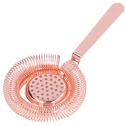 Cocktail Strainer, Stainless Steel Fine Filtering Rose Gold | Bartending Tool, Restaurant Bar Use, Barware Compatibility, Fine Filtering, Stainless Steel, Rose Gold Finish