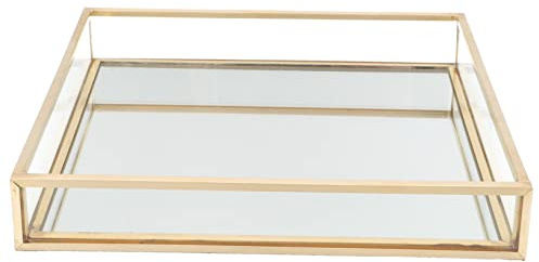 Ipetboom Plateau de Vanité Verre pour Coiffeuse Organisateur de Parfum Décoratif Plateau de Comptoir de Salle de Bain