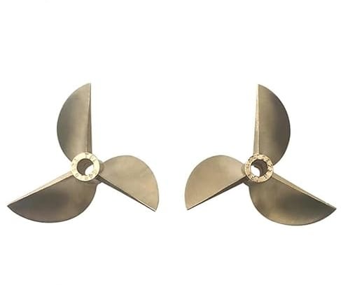 Propeller, Sport Class Dreiblattpropeller ID 4,76 mm OD 48 mm Kupfer for RC-Boot, 2 Stück(Od48mm Id4.76m CCW)