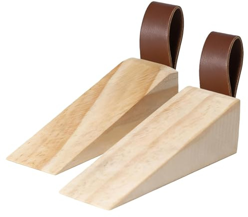 Door Stoppers, Wooden Door Stop, 2 Pack Door Wedges Indoors, 10x3x3 cm Wooden Door Wedge for Home and Office Use, Secures Doors, Prevents Slams