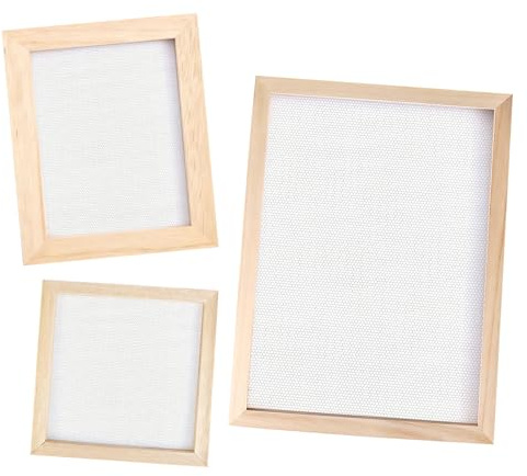 Billowvolve Set di 3 cornici per la produzione di carta, 3 misure, cornici di carta, colino di carta, strumenti fai da te, artigianato di carta per arte della carta
