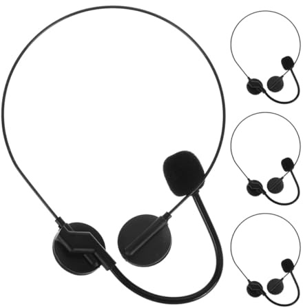 iplusmile 4pcs Fake Microphone Headset Costume Props with Headset Mic for Halloween Party Cosplay Rock Star Accessories