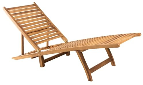 RMIHSJG Sonnenliege Massivholz Teak Verstellbar Klappbar Gartenliege Outdoor Holzliege für Terrasse Pooldeck Außenbereich