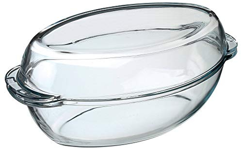 Pasabahce Classic Glass Casserole Dish With Lid, 2.5 Litre