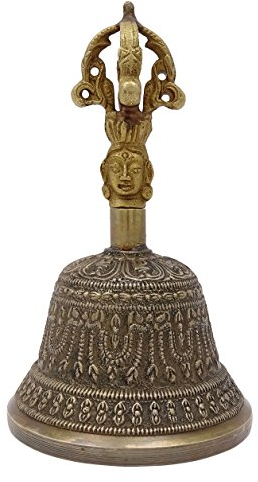 Indianbeautifulart Antike tibetanische Religiuse Messingqualitats Glocke Handmade Vajra Dorje Gebetsglocke