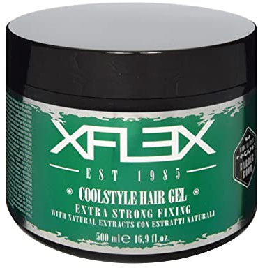 Haargel Edelstein von XFLEX, mit Profiqualität, 500 ml, EXTRA STRONG, AQUAE - FRUIT - MYTHOS - COOLSTYLE, vier Varianten COOL STYLE
