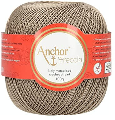 Anchor 4770008-00392 Häkelgarne, 100% Baumwolle, 392, Stärke 8, 163 gramm