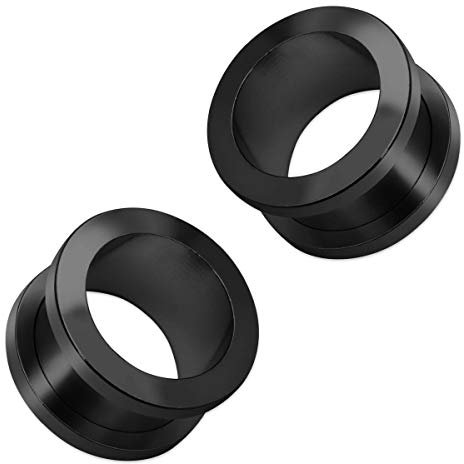 SoulCats 2er Set Flesh Tunnel Tunnelset in verschieden Größen schwarz, Größe: 14 mm, Farbe: Schwarz