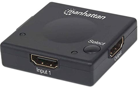 Manhattan 207911 1080p 2-Port HDMI-Switch Automatisches und manuelles Umschalten Schwarz