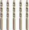 Hymnorq 5-Piece M35 Cobalt Steel Drill Bits Set for Metals, 9mm Diameter, 135° Split Point, Dual Twist Flute, Straight Shank, Bronze Finish - Durable PP Plastic Case, DIN338 Standard