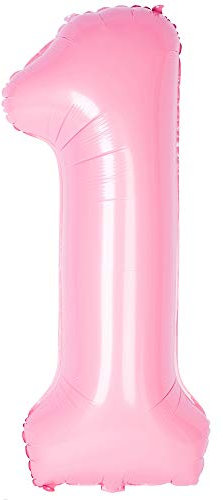 Pink 1 Balloons 40 Inch Tiffany Pink Large Numbers 0 to 9 Birthday Party Decorations Helium Foil Mylar Big Number Balloon Digital 1