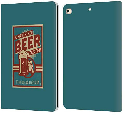 Head Case Designs Licenciado Oficialmente Lantern Press probador de Cerveza Cueva del Hombre Carcasa de Cuero Tipo Libro Compatible con Apple iPad 9.7 2017 / iPad 9.7 2018