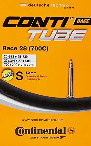 Continental Race 28 700 x 20-25c Road Bike Inner Tubes - 60mm Presta Valve (Pack of 3) - with FREE Ano Adapters