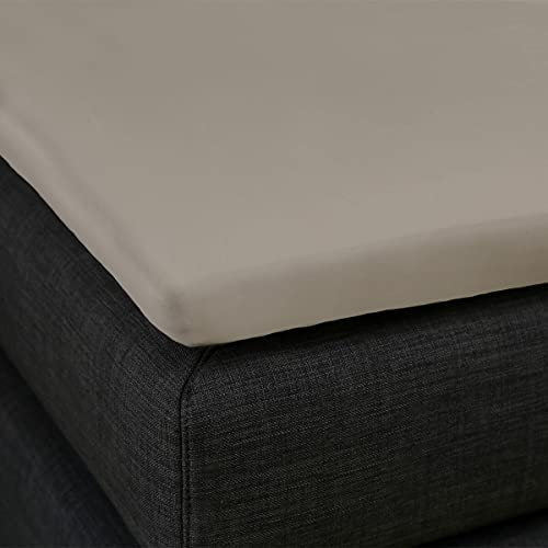 Formesse – Bella Gracia La Piccola Jersey Spannbettlaken für Topper bis 12cm Höhe - 180x190-200 cm - 97% Baumwoll-Kompaktgarn, 3% Elastan/Spannbetttuch aus Deutschland – Farbe Platin