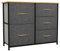 YITAHOME kommode mit Schubladen, Schrank mit 5 Schubladen aus Stoff, Aufbewahrungskommode Industrial Stil für Schlafzimmer, Wohnzimmer,Flur, Dunkelgrau Aufbewahrungsschrank