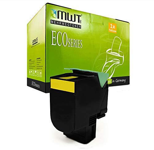 Mehrwegtoner XL Yellow Toner kompatibel für Lexmark CS 421 521 622 CX 421 522 622 625 DN adn ade ersetzt 78C0X40 mit ca. 5.000 Seiten